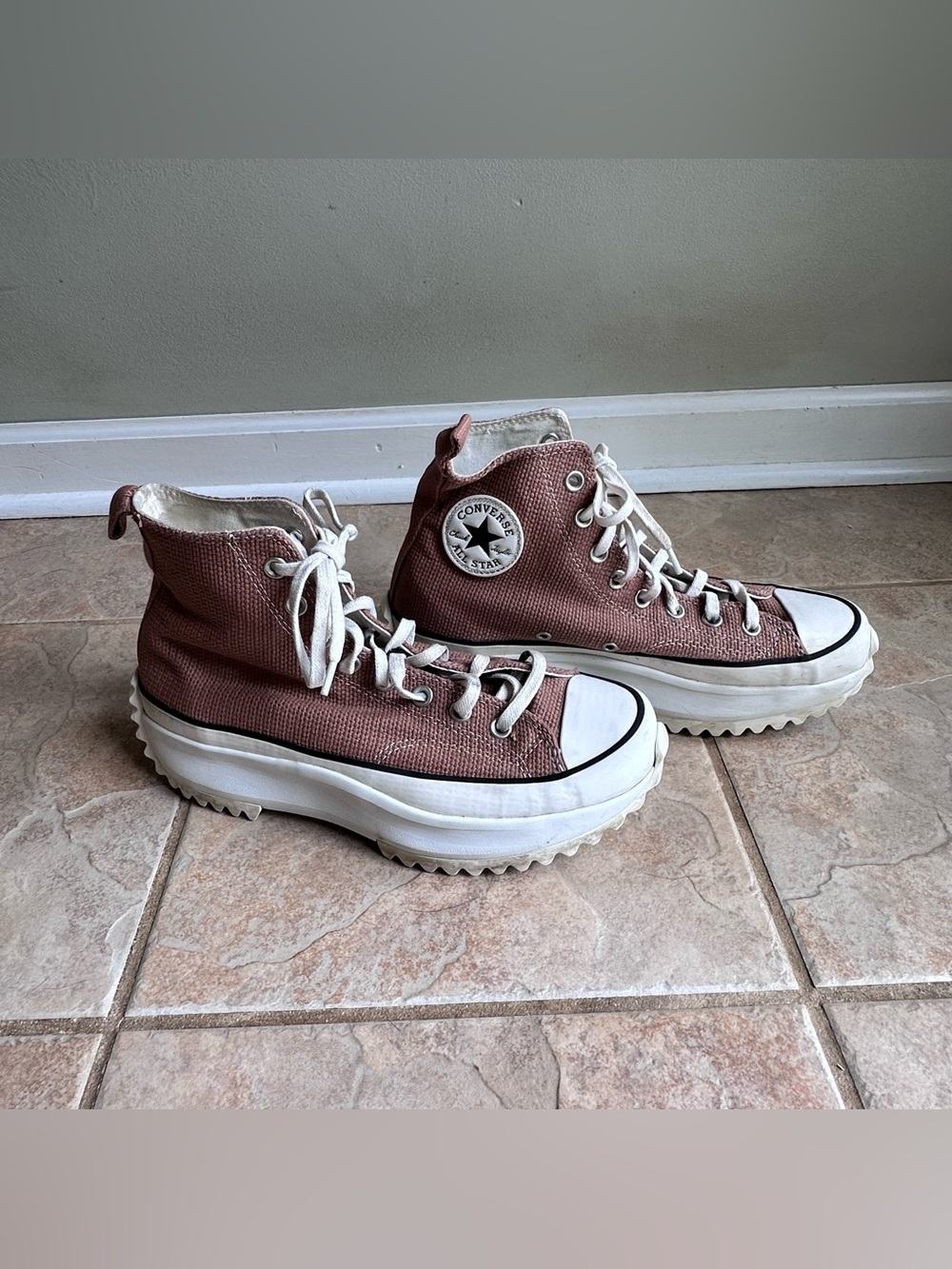 Converse Run Star Hike Tonal Marble Rose Taupe 2021 High top Sneakers